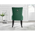 Kylo Brown Wood Effect Dining Table & 6 Green Belgravia Black Leg Chairs