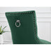 2x Belgravia Green Velvet Knockerback Dining Chairs Black Legs