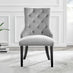 Novara Black Leg Round Glass Dining Table & 4 Grey Belgravia Black Leg Chairs