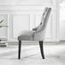 Elina White Marble Effect Round Dining Table & 2 Grey Belgravia Black Leg Chairs