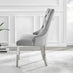 Skye Round White Marble Effect Dining Table & 6 Grey Velvet Belgravia Chairs