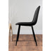 Novara White Marble Black Leg Round Dining Table & 4 Black Corona Black Leg Chairs