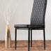 Carson White Marble Effect Dining Table & 4 Black Milan Black Leg Chairs