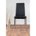 Novara White Marble Round Dining Table & 4 Black Milan Chrome Leg Chairs