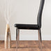 Enna White Glass Extending Dining Table and 4 Black Milan Chairs