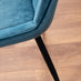 Lira 100cm Grey Metal Extending Dining Table & 4 Blue Pesaro Black Leg Chairs