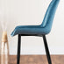 Lira 100cm Grey Metal Extending Dining Table & 4 Blue Pesaro Black Leg Chairs