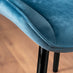 Andria Black Leg Marble Effect Dining Table and  6 Blue Pesaro Black Leg Chairs