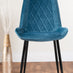 Kylo Brown Wood Effect Dining Table & 6 Blue Pesaro Black Leg Chairs
