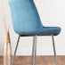 Novara 100cm Round Dining Table and 4 Blue Pesaro Silver Leg Chairs
