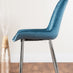 Novara 100cm Round Dining Table and 4 Blue Pesaro Silver Leg Chairs