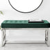 Cambridge Modern Green Velvet And Silver Metal Bench