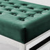 Cambridge Modern Green Velvet And Silver Metal Bench