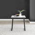 Carson White Marble Effect Square Dining Table & 2 Grey Calla Black Leg Chairs