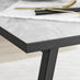 Carson White Marble Effect Square Dining Table & 2 Grey Calla Black Leg Chairs
