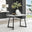 Carson White Marble Effect Dining Table & 4 Grey Corona Black Leg Chairs
