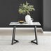 Carson White Marble Effect Dining Table & 4 Grey Corona Black Leg Chairs