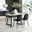 Carson White Marble Effect Dining Table & 4 Black Corona Black Leg Chairs