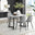 Carson White Marble Effect Dining Table & 4 Grey Corona Black Leg Chairs