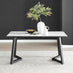 Carson White Marble Effect Dining Table & 6 Black Calla Black Leg Chairs