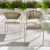 2x Elba Cream & Rattan Garden Dining Chairs