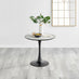 Elina White Marble Effect Round Dining Table & 2 Black Willow Chairs
