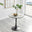 Elina White Marble Effect Round Dining Table & 2 Navy Pesaro Black Leg Chairs