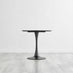 Elina White Marble Effect Round Dining Table & 2 Cappuccino Corona Black Leg Chairs