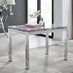 Enna White Glass Extending Dining Table and 4 Grey Pesaro Silver Leg Chairs