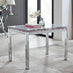 Enna White Glass Extending Dining Table with 6 Cream Fabric Lorenzo Chairs