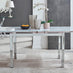 Enna White Glass Extending Dining Table and 4 Cappuccino Lorenzo Chairs