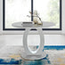 Giovani Grey White High Gloss And Glass 100cm Round Dining Table And 4 White Lorenzo Chairs Set