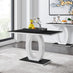 Giovani 4 Black Dining Table & 4 Grey Velvet Milan Black Leg Chairs