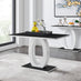 Giovani Black White High Gloss Glass Dining Table and 4 Black Willow Chairs Set