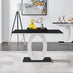 Giovani Black White High Gloss Glass Dining Table and 4 Black Willow Chairs Set