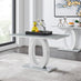 Giovani Grey White Modern High Gloss And Glass Dining Table And 4 Elephant Grey Murano Chairs Set