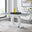 Giovani Rectangular Grey and White High Gloss Glass 6 Seater Large Dining Table