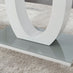 Giovani Grey White Modern High Gloss And Glass Dining Table And 4 White Lorenzo Chairs Set