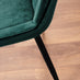 Novara Black Leg Round Glass Dining Table & 4 Green Pesaro Black Leg Chairs
