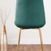 Leonardo 6 Gold Dining Table and 6 Green Pesaro Gold Leg Chairs