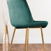 Leonardo 4 Gold Dining Table and 4 Green Pesaro Gold Leg Chairs