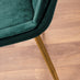 Leonardo 4 Gold Dining Table and 4 Green Pesaro Gold Leg Chairs