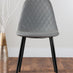 Novara Grey Concrete Effect Black Leg Round Dining Table & 4 Grey Corona Black Leg Chairs