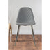 Novara White High Gloss Round Dining Table & 4 Grey Corona Silver Chairs