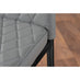 Enna Black Glass Extending Dining Table and 6 Grey Milan Black Leg Chairs