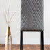 Carson White Marble Effect Dining Table & 4 Grey Milan Black Leg Chairs