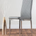 Enna Black Glass Extending Dining Table and 6 Grey Milan Chairs