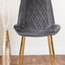 Leonardo 6 Gold Dining Table and 6 Grey Pesaro Gold Leg Chairs