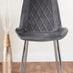 Lira 100cm Grey Metal Extending Dining Table & 6 Grey Pesaro Silver Chairs