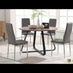 Santorini Brown Round Table  & 4 Cappuccino Corona Black Leg Chairs